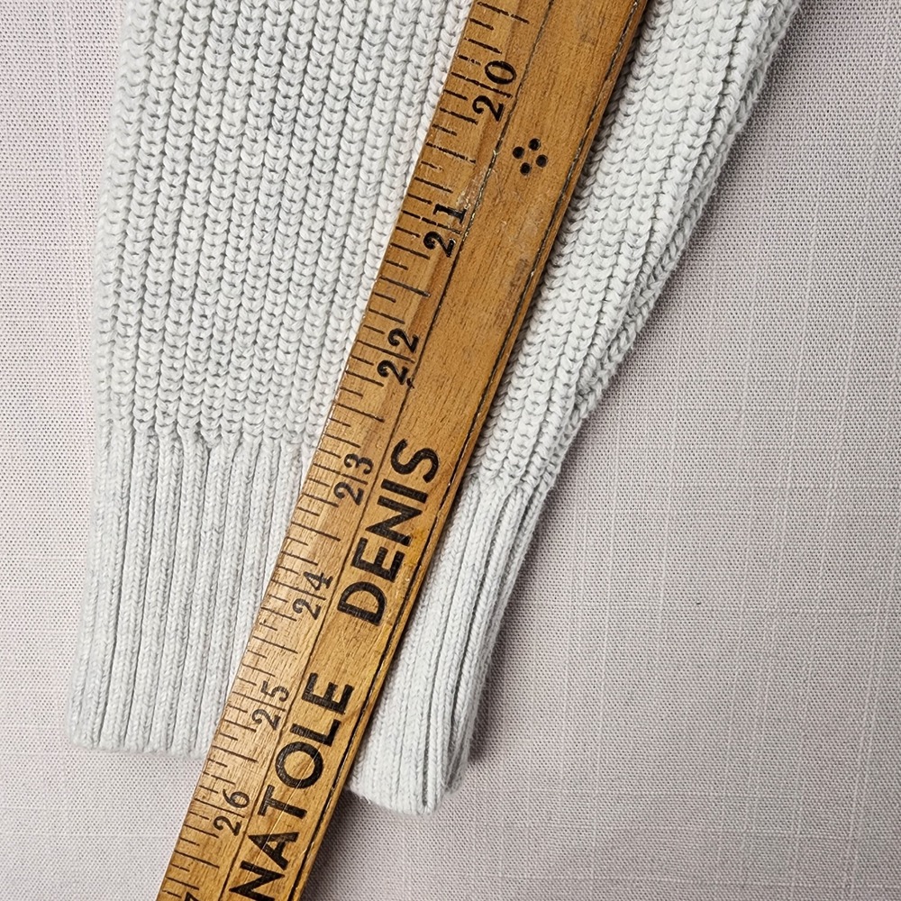 Tommy Hilfiger Cardigan Men Medium Gray Striped Shawl Collar 100% Cotton preppy - Picture 11 of 13